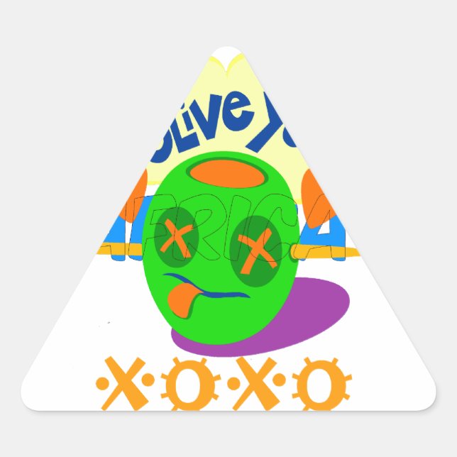 Sticker Triangulaire I Love You XOXO beau texte graphique extraordinair (Devant)