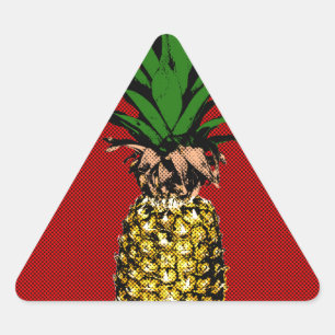 Sticker Triangulaire Image Newsprint ananas