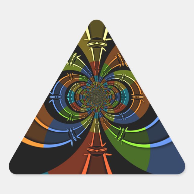 Sticker Triangulaire Impression d'une éclatement de couleur Abstraite (Devant)