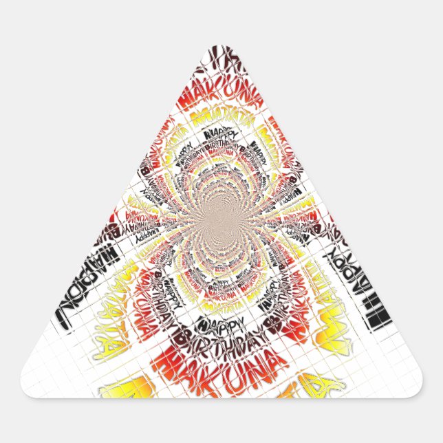 Sticker Triangulaire Imprimer Anniversaire Kaleidoscope (Devant)