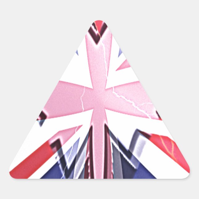 Sticker Triangulaire Imprimer "I Love UK" (Devant)