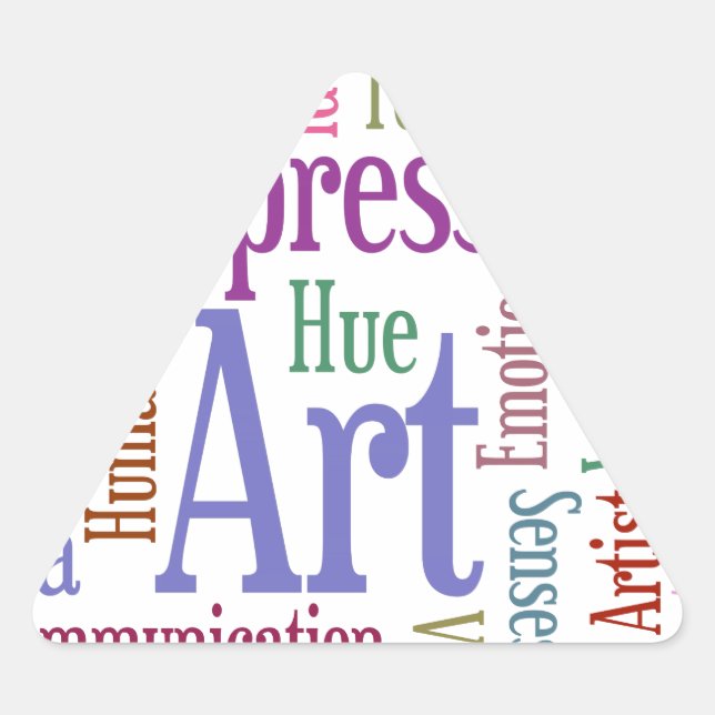 Sticker Triangulaire Inspiration de l'artiste créatif Word Art (Devant)