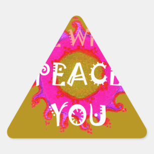 Sticker Triangulaire Inspiration "Peace Be With You" Vector Design