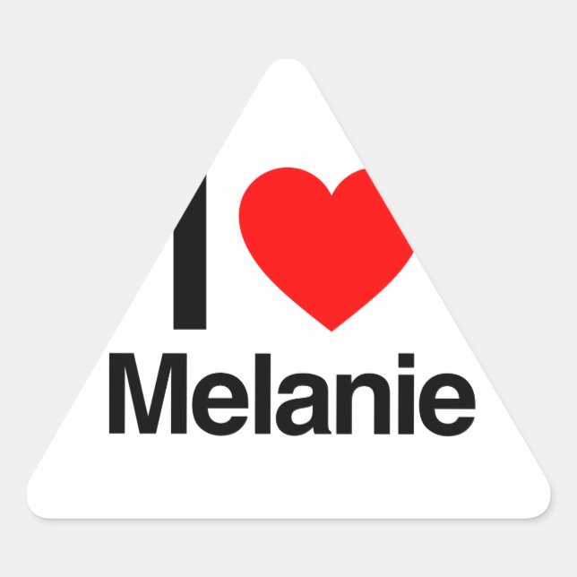 Sticker Triangulaire j'aime melanie (Devant)