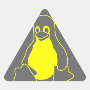 Sticker Triangulaire Jaune de Tux sur le gris