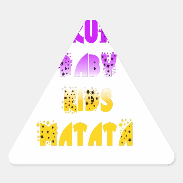 Sticker Triangulaire Joli violet et jaune Hakuna Matata bébé enfants G (Devant)