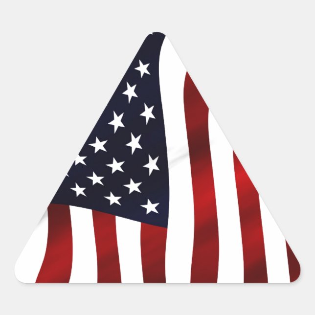 Sticker Triangulaire Jour de l'indépendance patriotique du drapeau amér (Devant)