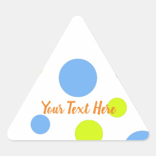 Sticker Triangulaire Joyeuses bulles bleues jaunes funky