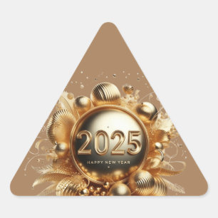 Sticker Triangulaire Joyeux cadeaux de la nouvelle année 2025