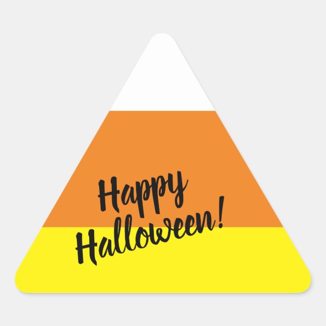 Sticker Triangulaire Joyeux Halloween mignon Corn Candy (Devant)