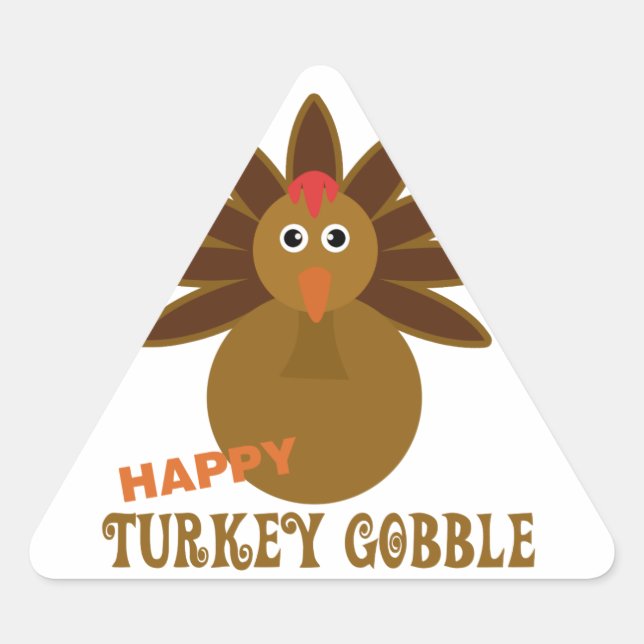 Sticker Triangulaire Joyeux Jour de la grogne turque Thanksgiving (Devant)