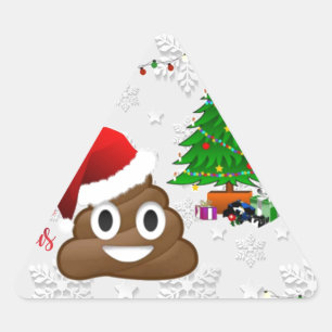 Sticker Triangulaire joyeux noël poo émoji