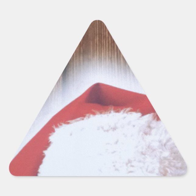 Sticker Triangulaire Joyeux réveillon de Noël, Casquette de Père Noël (Devant)