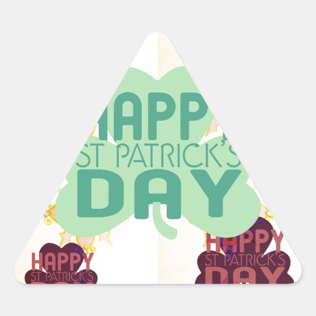 Sticker Triangulaire Joyeux Saint Patrick's Day Lovely Art Print (Devant)