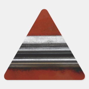 Sticker Triangulaire Junk Yard vintage car, Red and Silver Old Paint