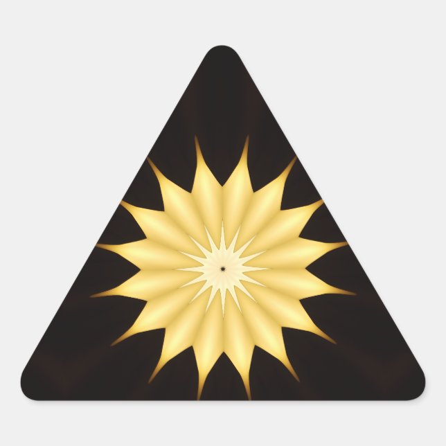 Sticker Triangulaire Kaleidoscope Design Bright Yellow Star (Devant)