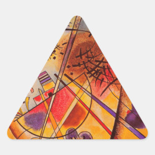 Sticker Triangulaire Kandinsky Brown jaune bleu rouge