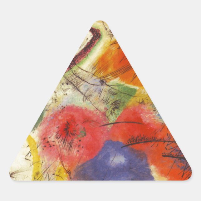 Sticker Triangulaire Kandinsky Noir frappe la peinture Abstraite (Devant)