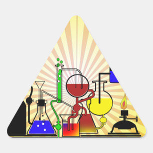 STICKER TRIANGULAIRE LAB WARE - LABORATOIRE GLASSWARE MAD SCIENTIFIQUE