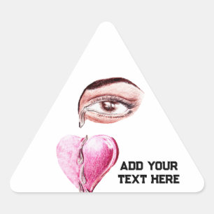 Sticker Triangulaire Larmes au coeur_