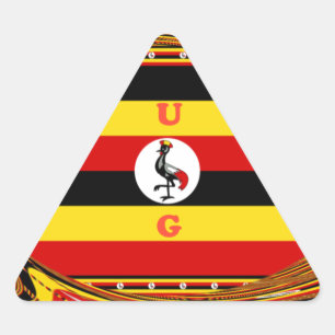 Sticker Triangulaire L'Art Vibrant Ouganda Inspiré Du Drapeau
