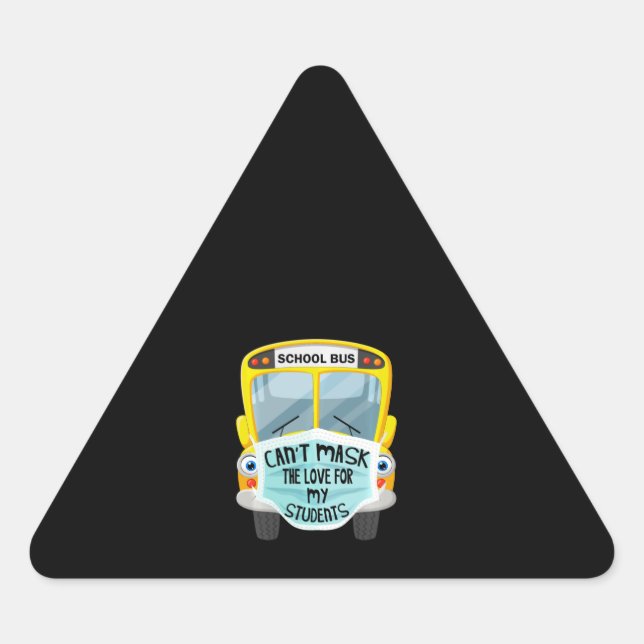 Sticker Triangulaire Le chauffeur de bus ne peut masquer l'amour pour l (Devant)