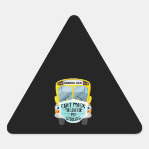 Sticker Triangulaire Le chauffeur de bus ne peut masquer l'amour pour l