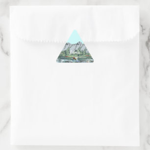 Sticker Triangulaire Le ciel bleu et les montagnes de l'Alaska