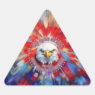 Sticker Triangulaire L'Esprit de 1776, 2026 L'aigle rouge de feu d'Amér