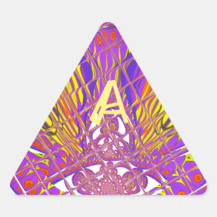 Sticker Triangulaire Lettre A, logo coloré design du texte