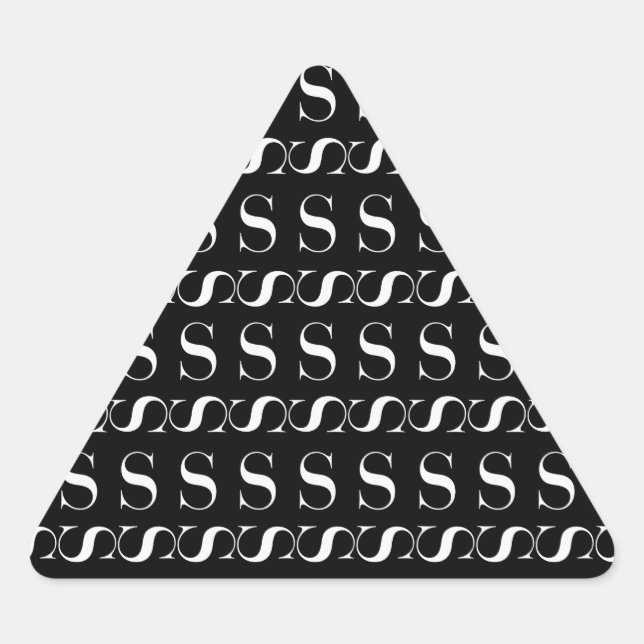 STICKER TRIANGULAIRE LETTRE INITIALE MONÂTRE S (Devant)