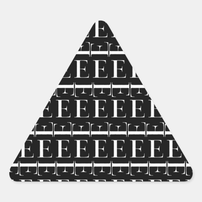 Sticker Triangulaire Lettre initiale monogramme E (Devant)
