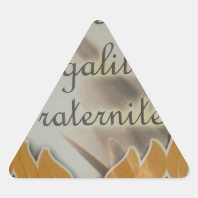 Sticker Triangulaire Liberté, Égalité, Fraternité : Futur prospère (Devant)