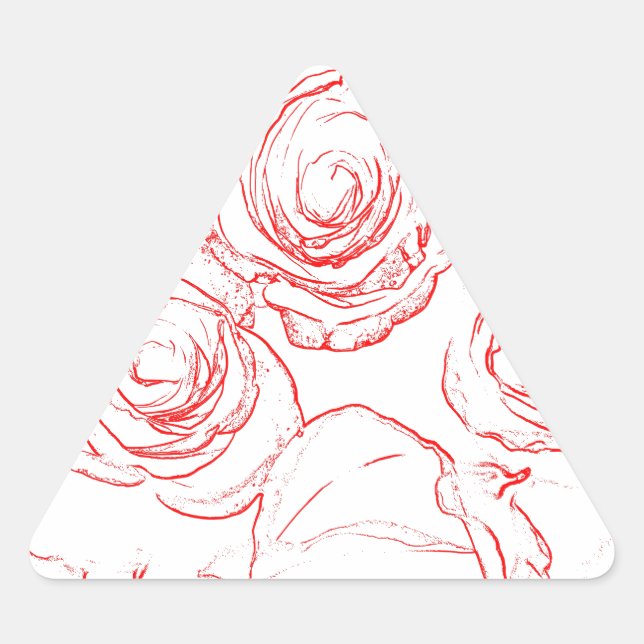 Sticker Triangulaire Lignes directrices de Red Roses (Devant)