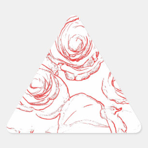 Sticker Triangulaire Lignes directrices de Red Roses