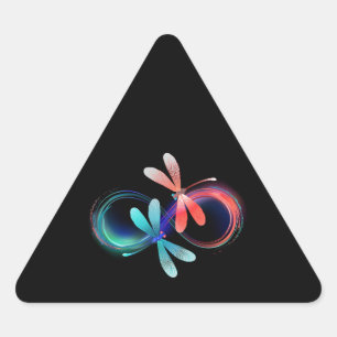 Sticker Triangulaire L'infini avec des libellules lumineuses
