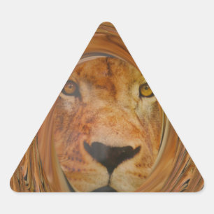 Sticker Triangulaire Lion Abstrait Safari Art