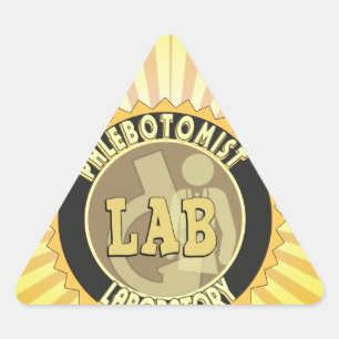 STICKER TRIANGULAIRE LOGO DE LABORATOIRE DE PHLEBOTOMIE BADGE