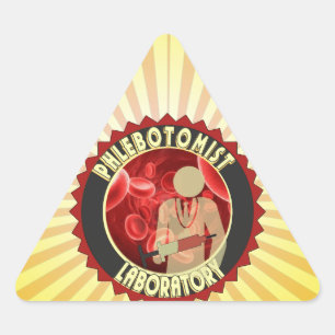 STICKER TRIANGULAIRE LOGO DU SANG DU PHLÉBOTOMISTE