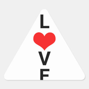 Sticker Triangulaire Love Red Heart mignon Valentine's Day White Custom