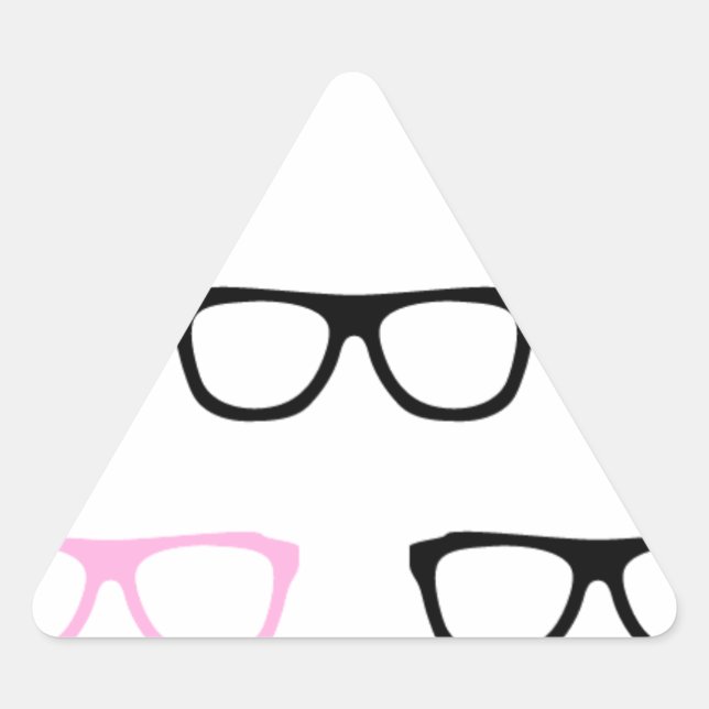 Sticker Triangulaire lunettes geek geek rose (Devant)