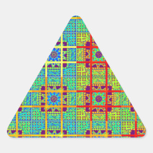 Sticker Triangulaire Magnifique jolie maya ethnique Imprimer design vec