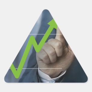 Sticker Triangulaire Man showing stock price touchscreen concept