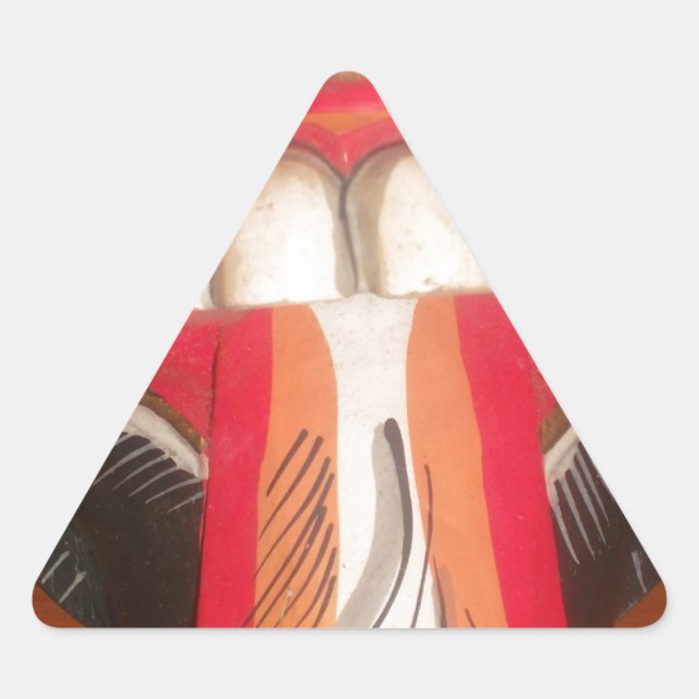 Sticker Triangulaire Masque d'Halloween pour langue bizarre (Devant)