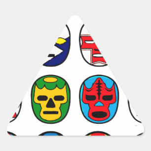 Sticker Triangulaire Masques de lutte mexicains de Lucha Libre Luchador