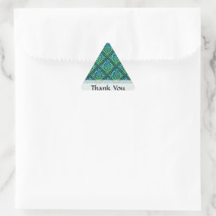 Sticker Triangulaire Merci Celtic Knot - Merci bleu vert