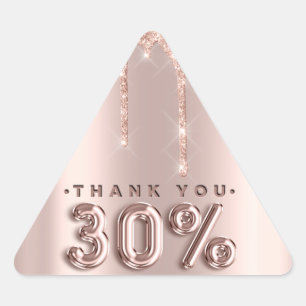 Sticker Triangulaire Merci Shopping Rose Drips 30%Off Triangle