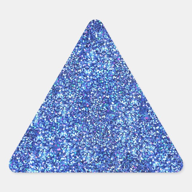 Sticker Triangulaire Modèle moderne glamour avec paillettes bleues vier (Devant)