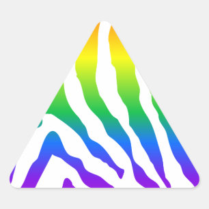 Sticker Triangulaire Modèle Rainbow Zebra