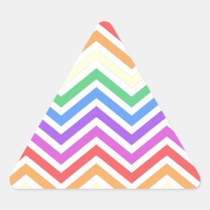 Sticker Triangulaire Modern, cool, trendy colorful rainbow chevron